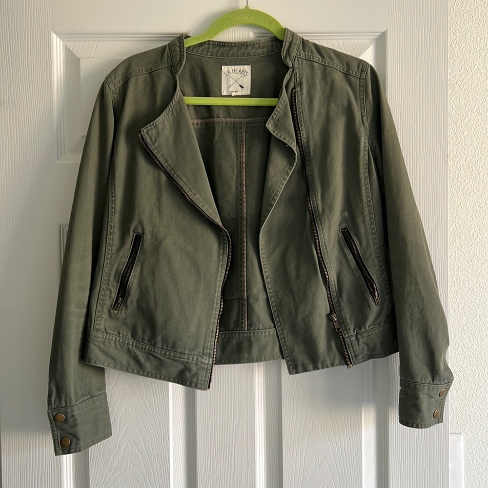 Olive Green Zip up Jacket